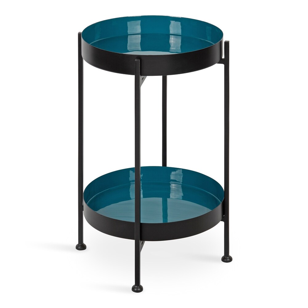 Kate and Laurel Nira Two Tiered Metal Side Table   15x15x24