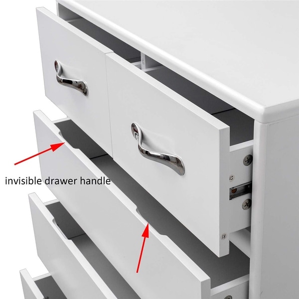 6 Drawers Dressers Chest of Drawer Bedroom Cabinet Tall Storage Nightstand Sidetable for Living Room (6 Drawers， White) - - 37668298