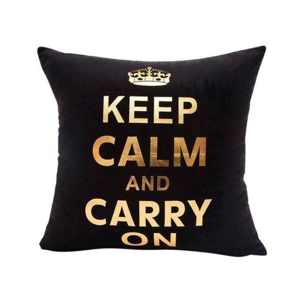 Gold Foil Printing Pillow Case Sofa Decor 45x45cm