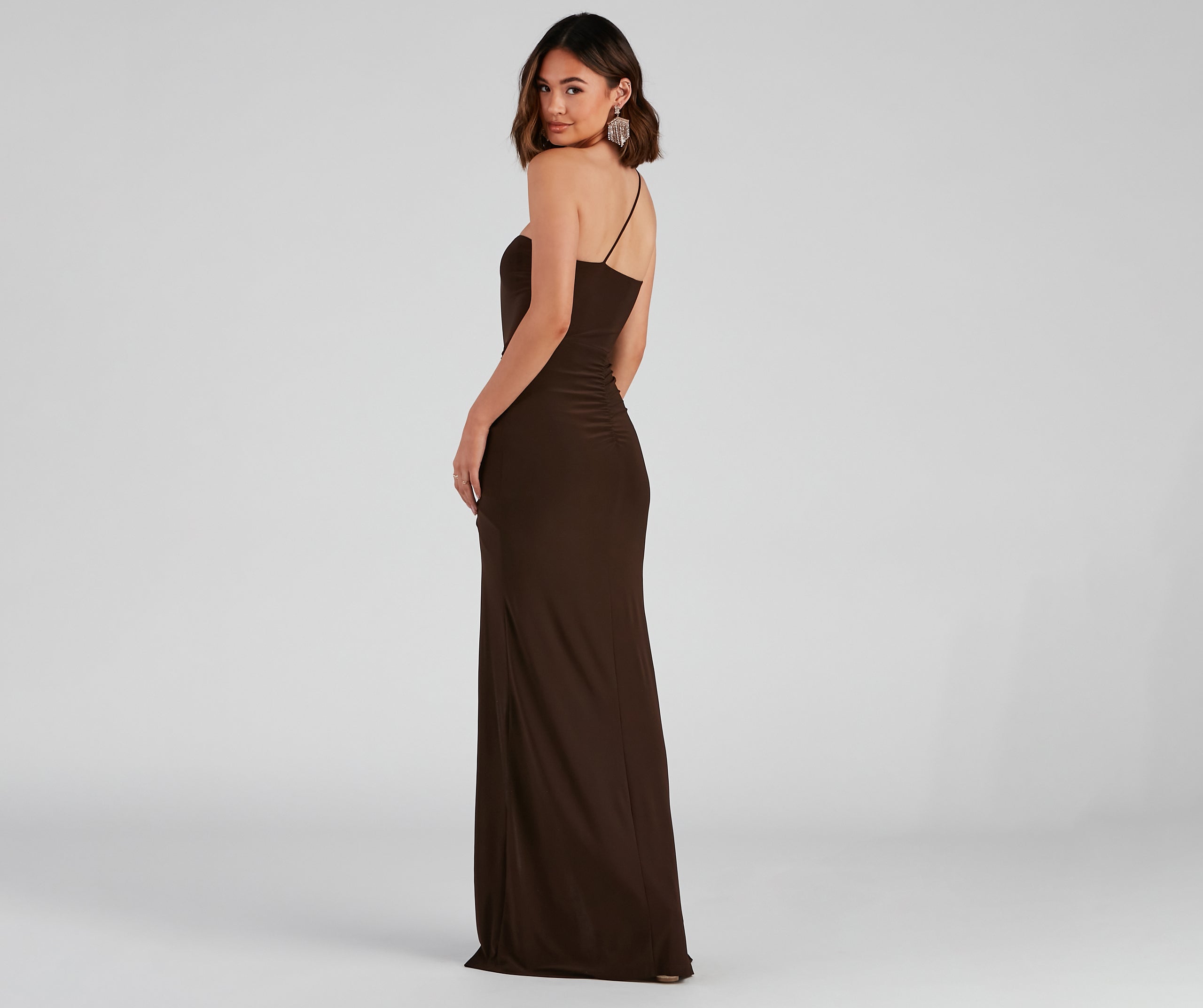 Rya Formal One Shoulder High Slit Dress