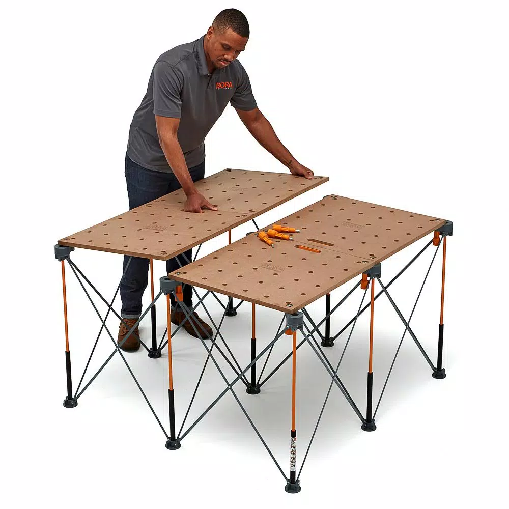 BORA Centipede 24 in. x 48 in. Workbench Top for Sawhorse with 3/4 in. Dog Holes and#8211; XDC Depot