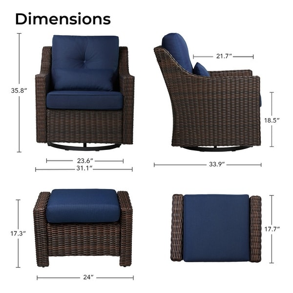 Murphy Outdoor Wicker Patio Furniture Swivel Glider Chair