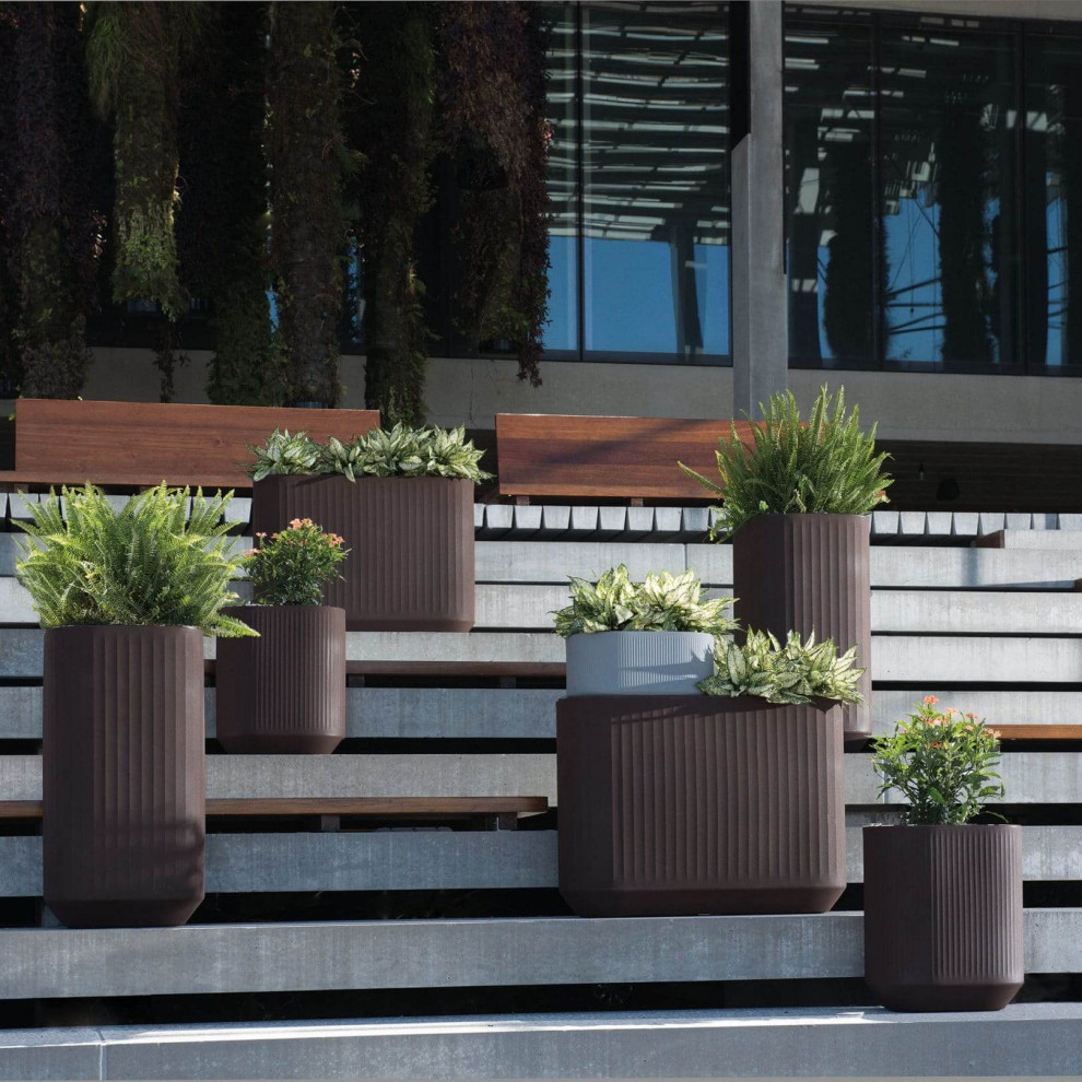 Mod 40 quotx20 quotx20 quotH Planter   Contemporary   Outdoor Pots And Planters   by Crescent Garden  Houzz