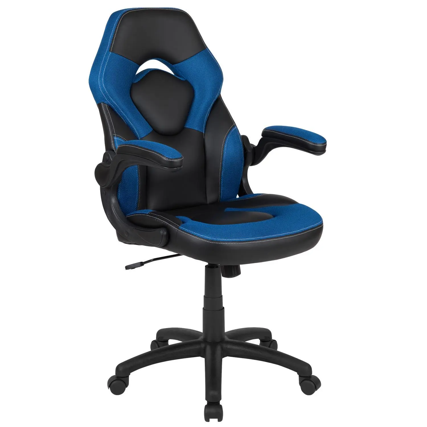 X10 Black/Blue Leather/Mesh Office Chair