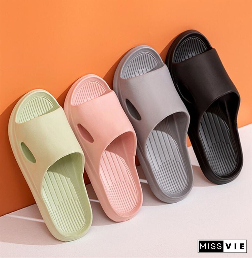 Slippers EVA Soft Sole Slide Sandals Men Women Indoor Bathroom Comfortable Non-slip Home Slippers