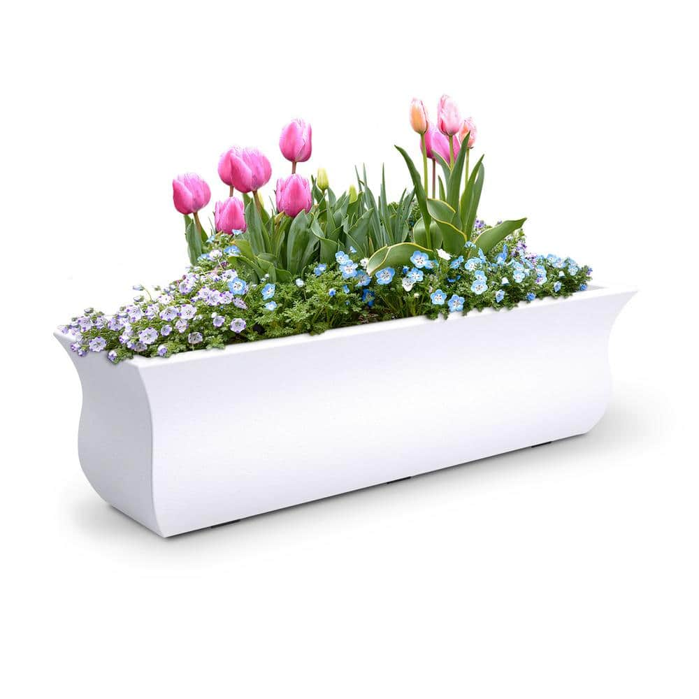 Mayne Valencia 36 in. x 10 in. White Polyethylene Window Box 5871-W