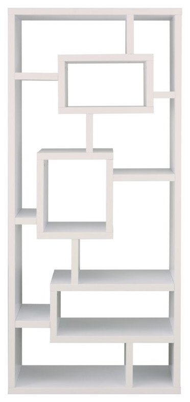 Furniture of America Hazo Modern Wood Open Bookcase in White Set of 2   Transitional   Bookcases   by Homesquare  Houzz