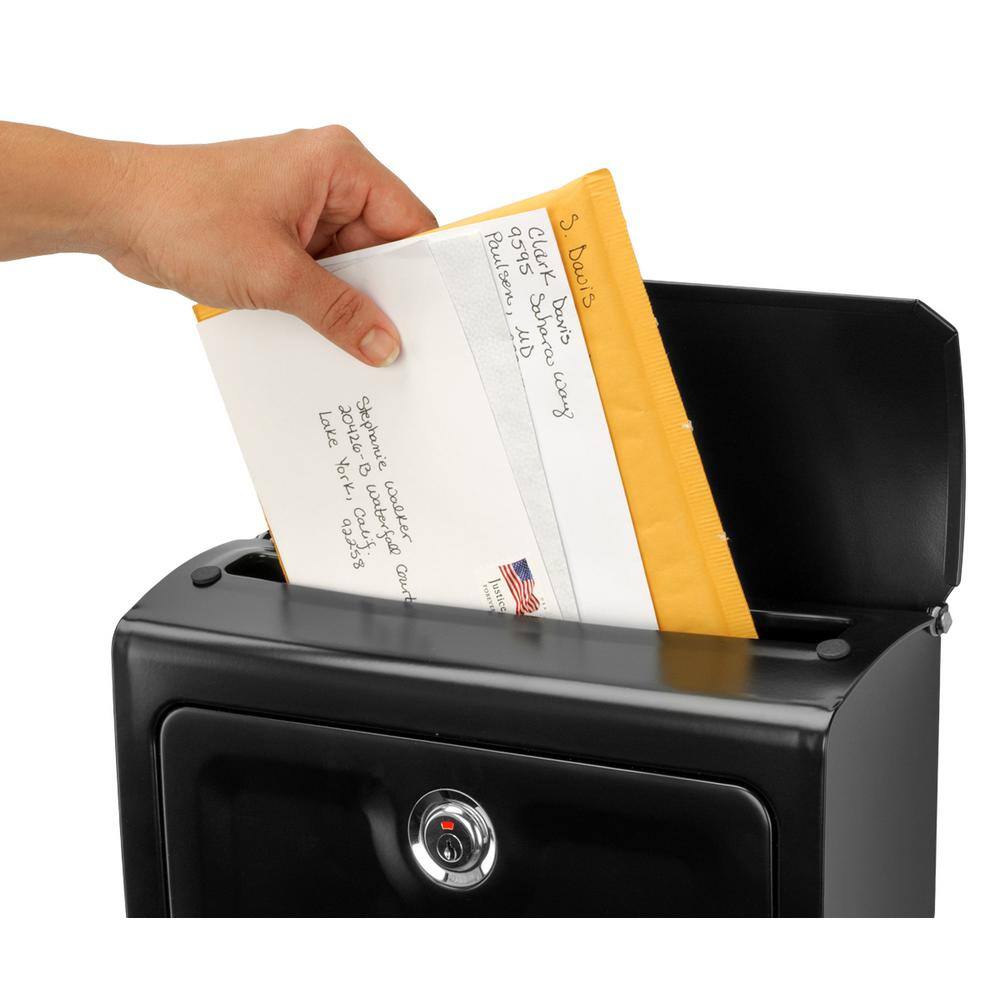 Architectural Mailboxes Sienna Black Medium Steel Locking Wall Mount Mailbox 2596B-10