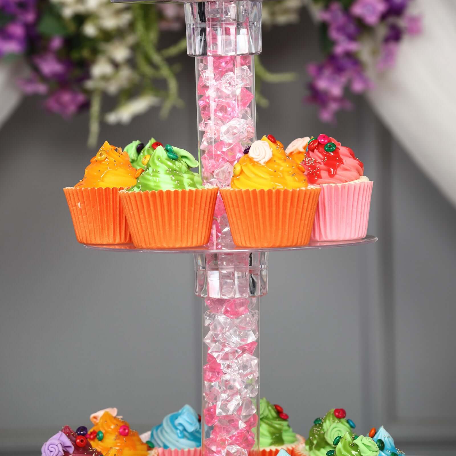 6-Tier Clear Acrylic Cupcake Tower Stand, Dessert Holder Display 33