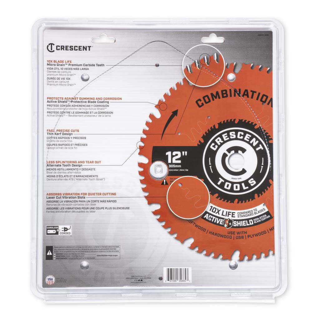 CRESCENT APEX Circular Saw Blade 12 x 60 Tooth Combination ;