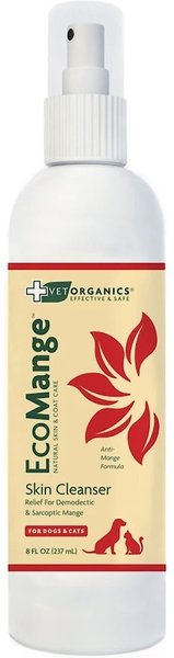 Vet Organics EcoMange Dog and Cat Mange Skin Treatment， Soother and Disinfectant， 8-oz bottle