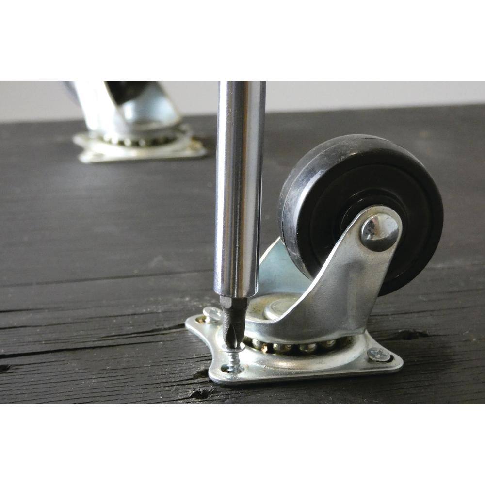 Everbilt 1-12 in. Black Soft Rubber and Steel Swivel Plate Caster with 40 lb. Load Rating 49489