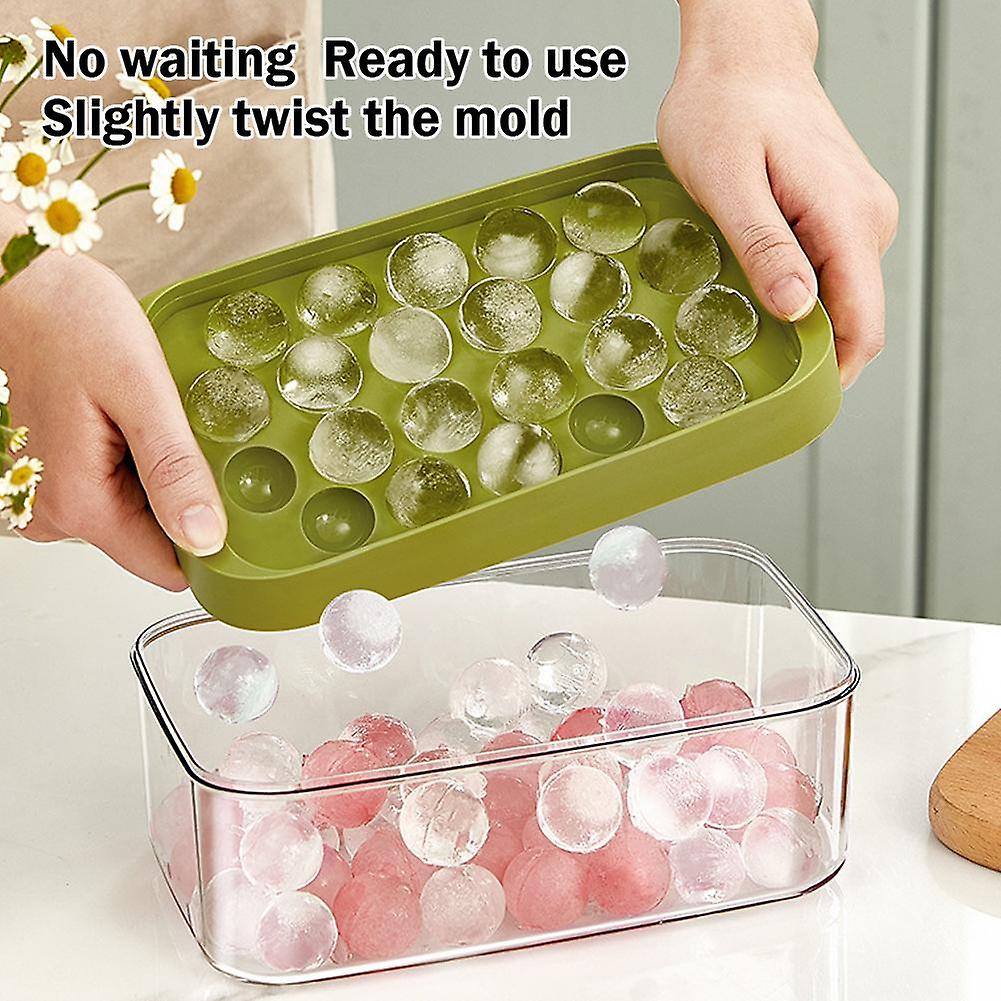 Round Ice Cube Tray With Storage Box Quick Release Ice Cube Molds Party Bar Kitchen Square Container Summer Cold Drink Set