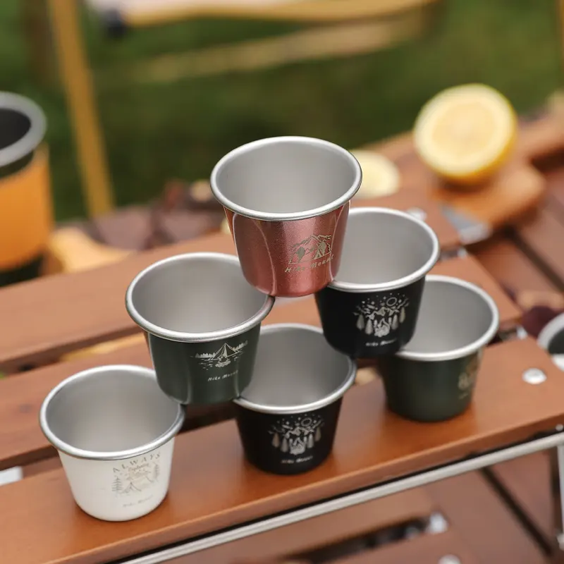 Factory outlet Stainless steel 350ml/40ml water cup High temperature resistance Customizable logo Camping coffee cups