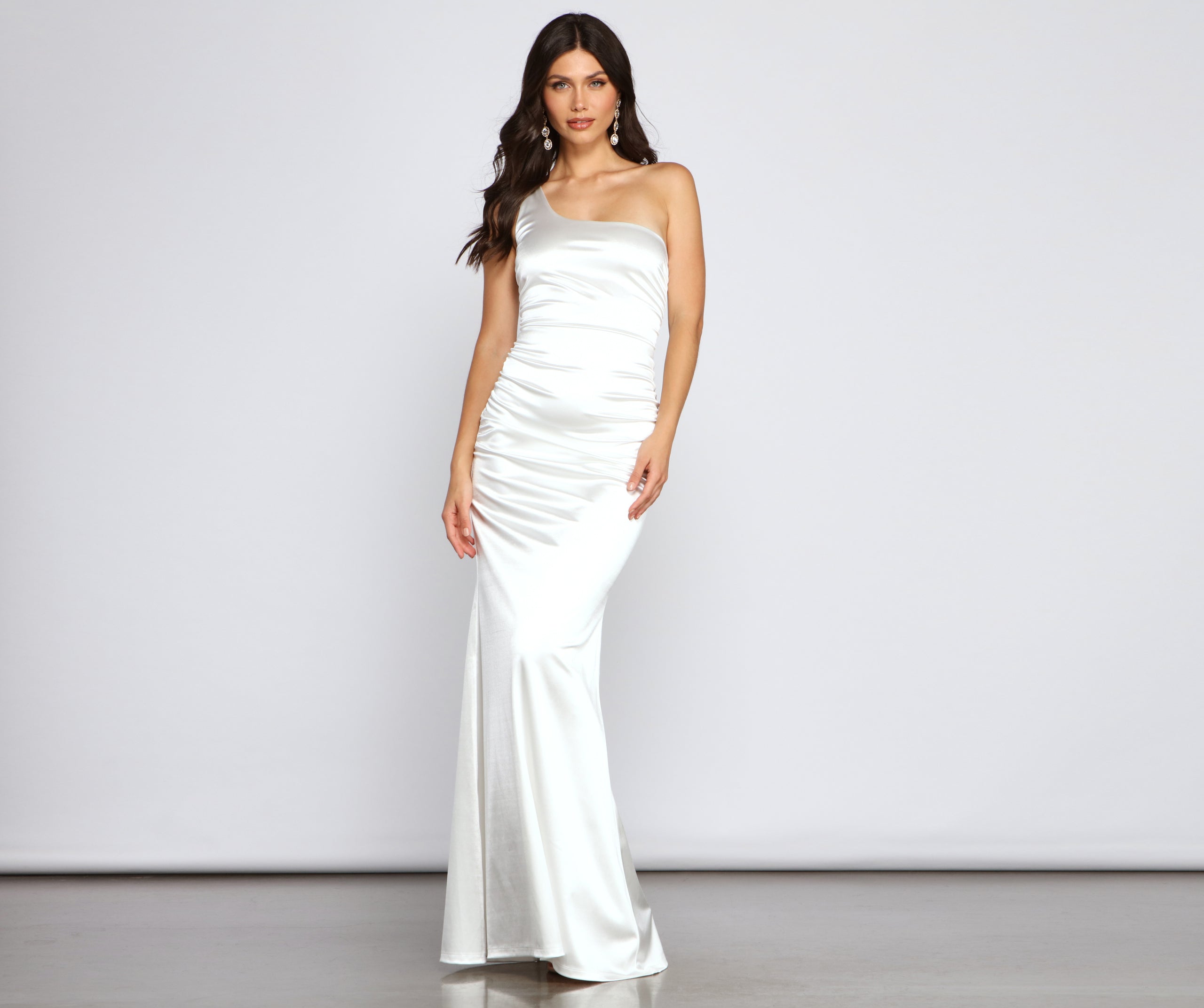 Verona Formal One Shoulder Ruched Dress