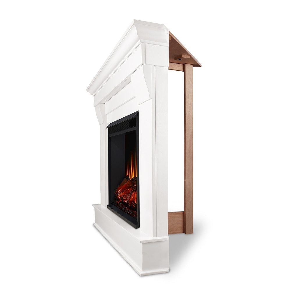 Chateau White Electric Corner Fireplace by Real Flame   41\