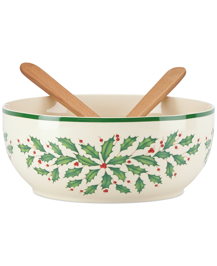 Lenox Holiday Salad Bowl and Serve Set 112 oz.