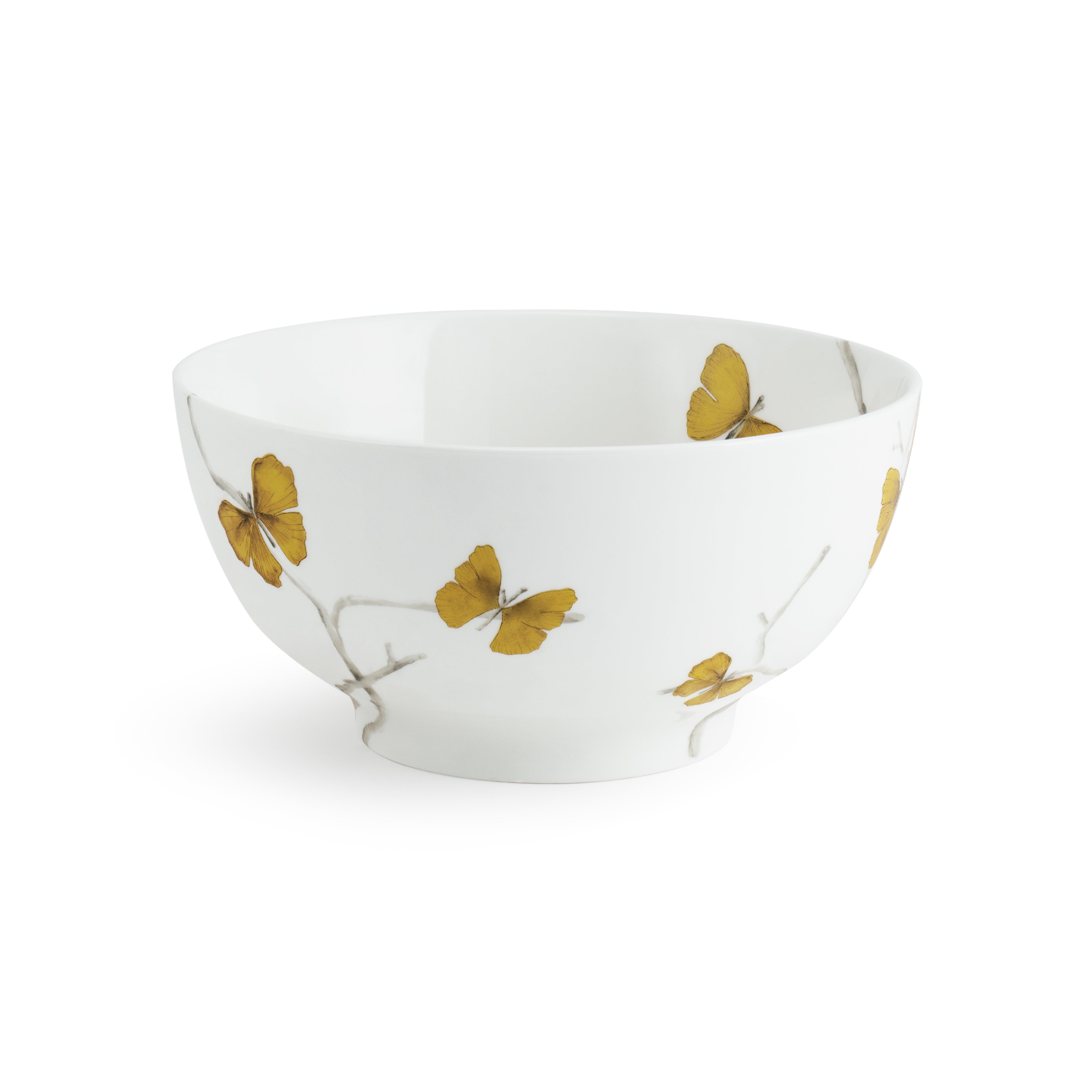 Butterfly Ginkgo Porcelain Serving Bowl