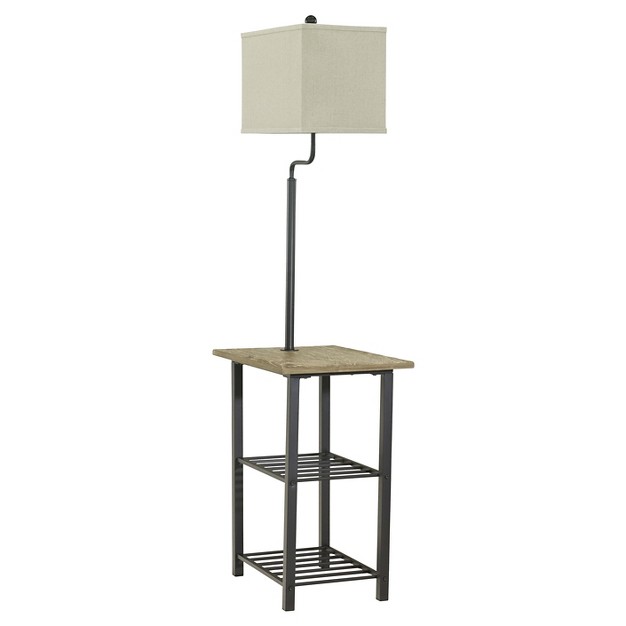 3 way Shianne Metal Tray Lamp Black Signature Design By Ashley