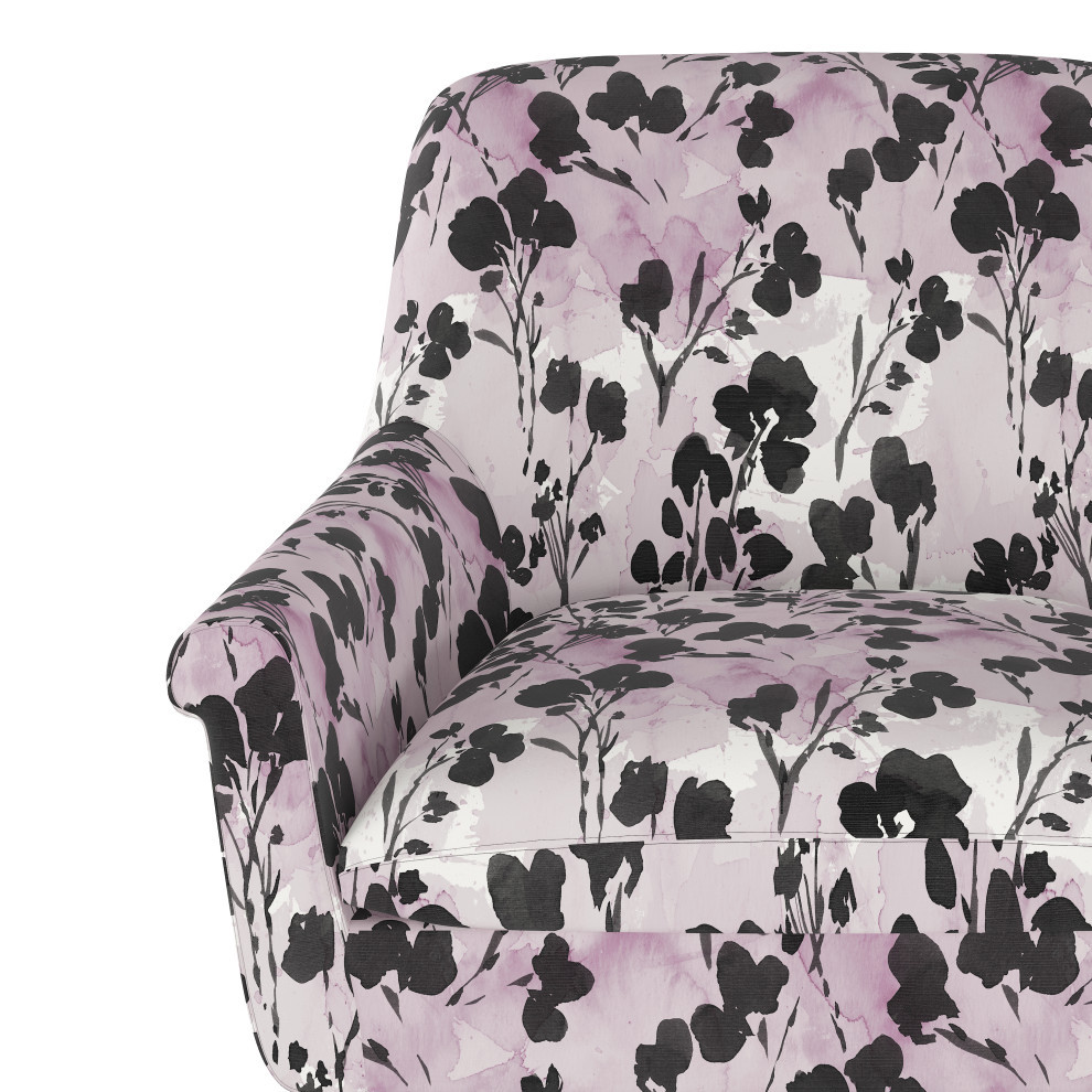 West Loop Chair  Adelaide Floral Lavender   Midcentury   Armchairs And Accent Chairs   by Skyline Furniture Mfg Inc  Houzz