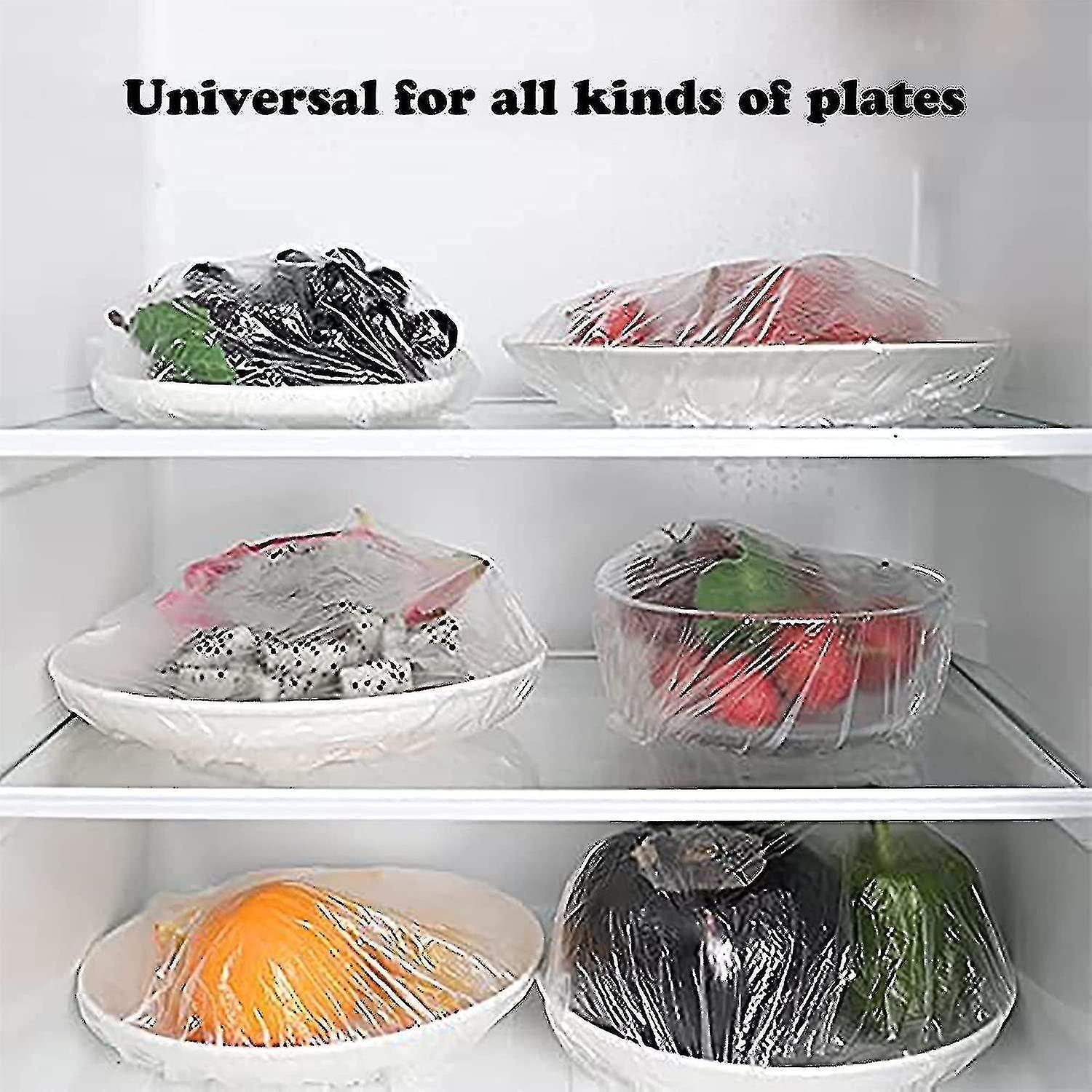 300pcs Fresh Keeping Bags， Plastic Sealing Bags Food Cover， Elastic Stretch Adjustable Bowl Lids