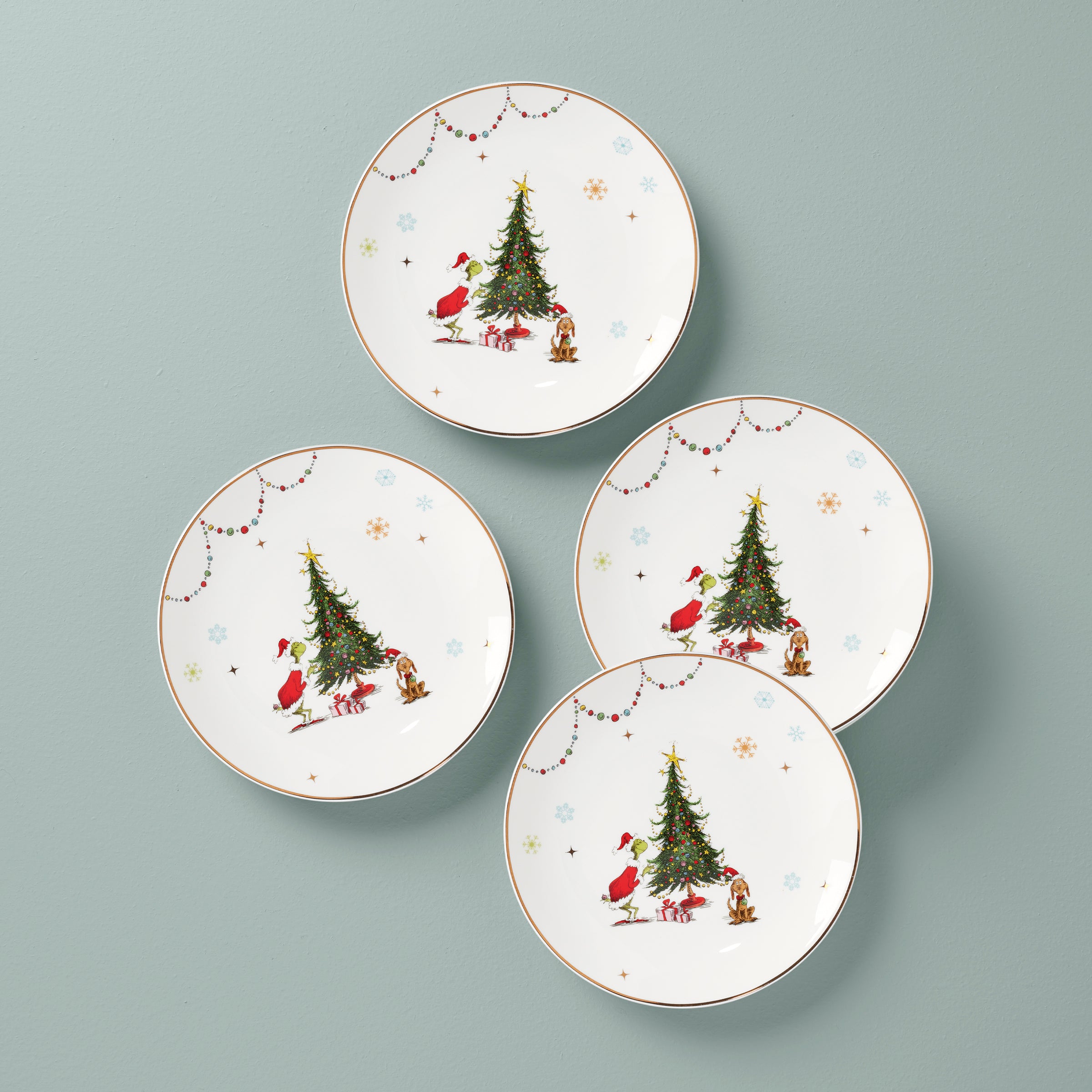 Merry Grinchmas Dinner Plates, Set of 4