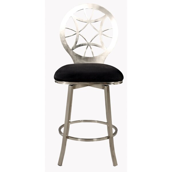 Somette Laser Cut Round Back Memory Swivel Counter Stool