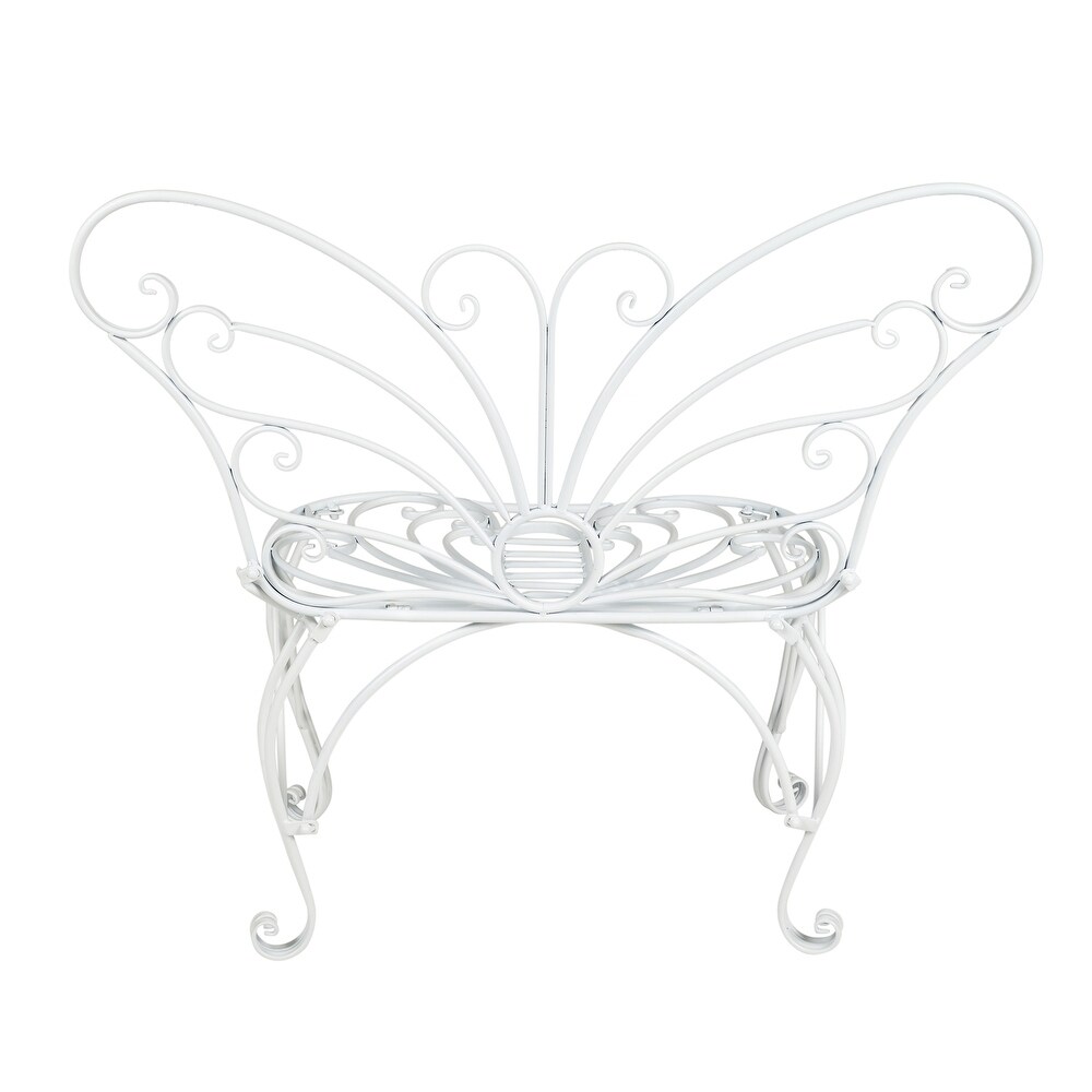 White Metal Garden Butterfly Chair