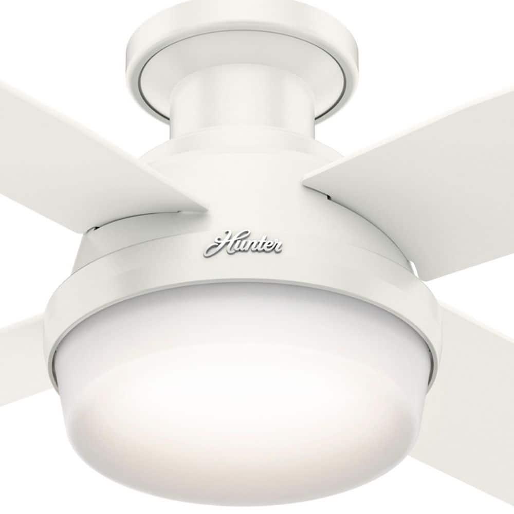 Hunter Dempsey 44 in Low Profile LED Indoor Fresh White Ceiling Fan with Universal Remote