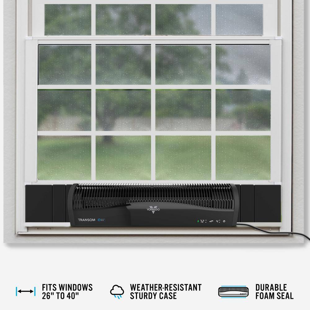 Vornado Transom AE 26 in. 4-Speeds Window Fan with Alexa Reversible Exhaust Mode Weather Resistant Case Whole Room FA1-0137-06