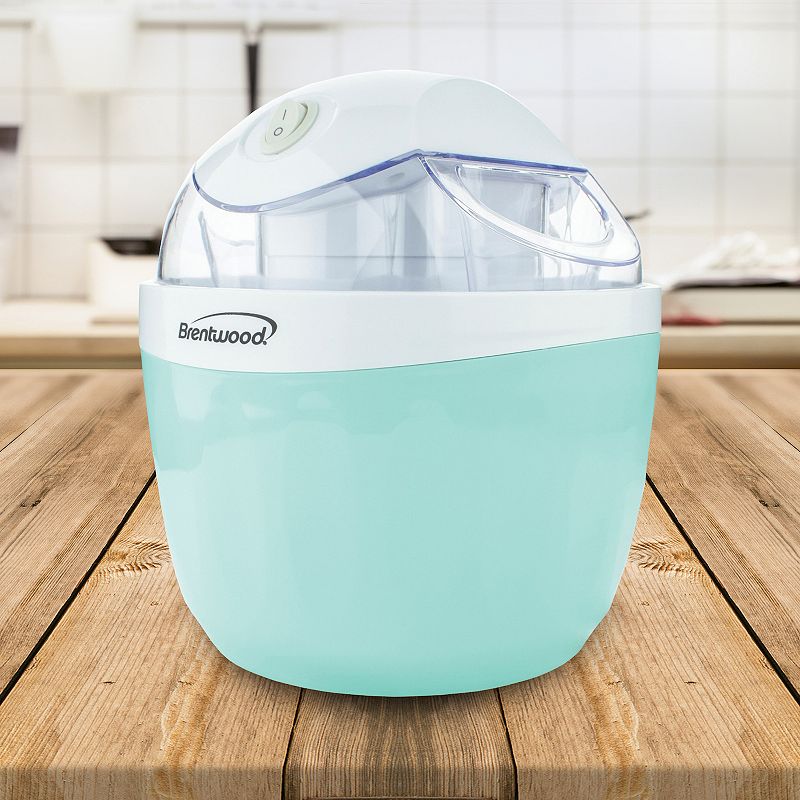 Brentwood 1 Quart Ice Cream and Sorbet Maker， Frozen Yogurt， Gelato， and Custard Machine in Blue