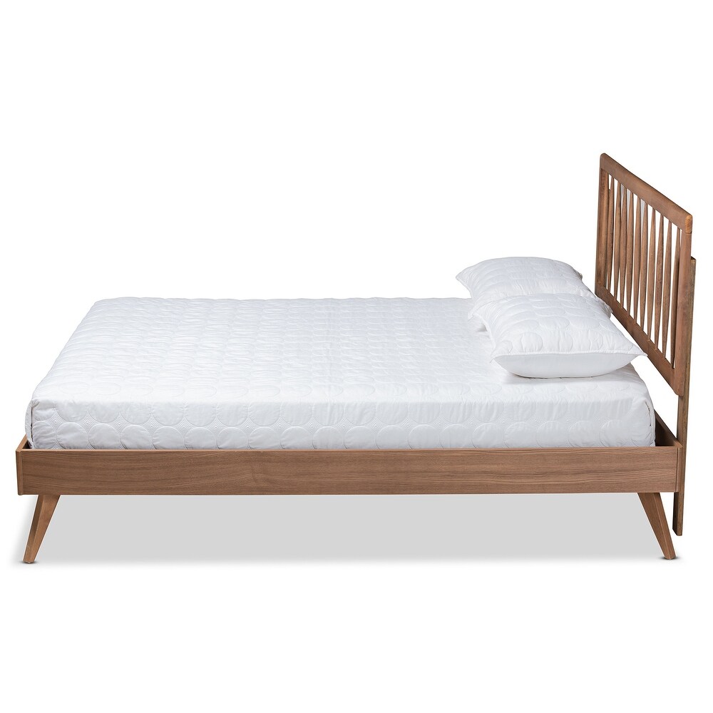 Toru Modern Ash Walnut Finished Wood Platform Bed