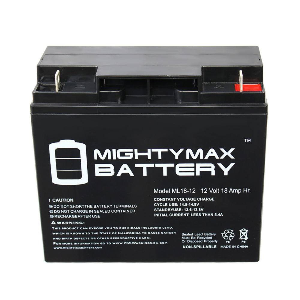 MIGHTY MAX BATTERY 12V 18AH SLA Battery for Black Decker CMM1200 Mower - 2 Pack MAX3498390