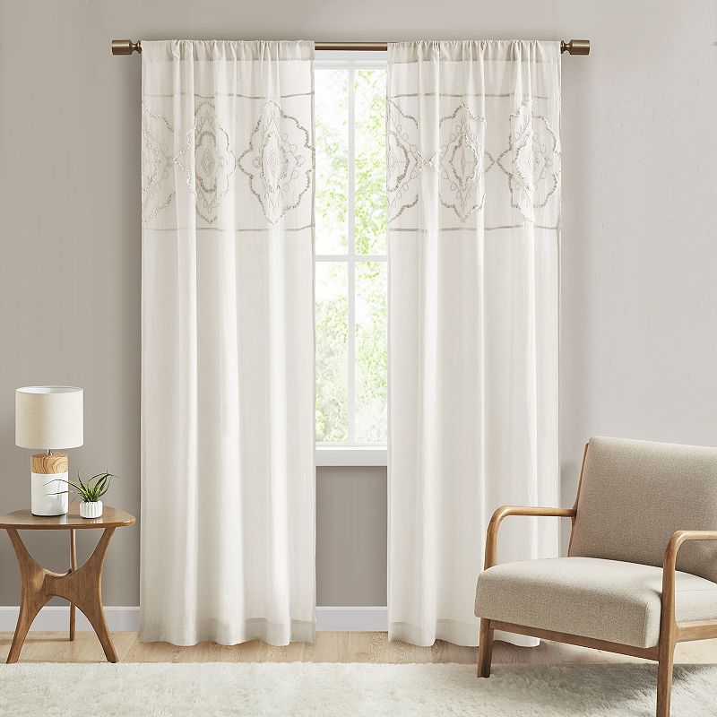 Madison Park 2-pack Luna Cotton Light Filtering Rod Pocket Window Curtains