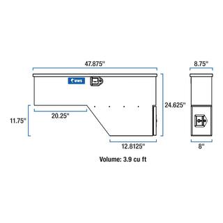 UWS 48 in. Bright Aluminum Passenger-Side Truck Fender Tool Box (Heavy Packaging) FW-48-DS-P