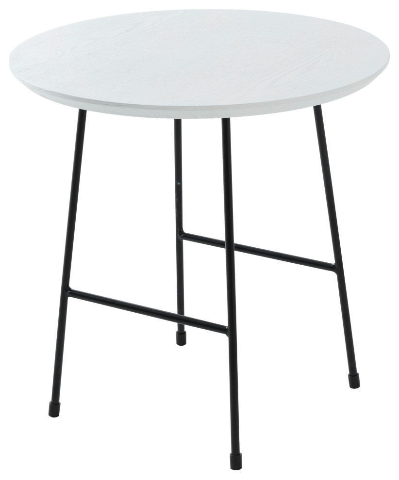 LeisureMod Rossmore Modern Round Side Table With Black Steel Frame   Midcentury   Side Tables And End Tables   by LeisureMod  Houzz