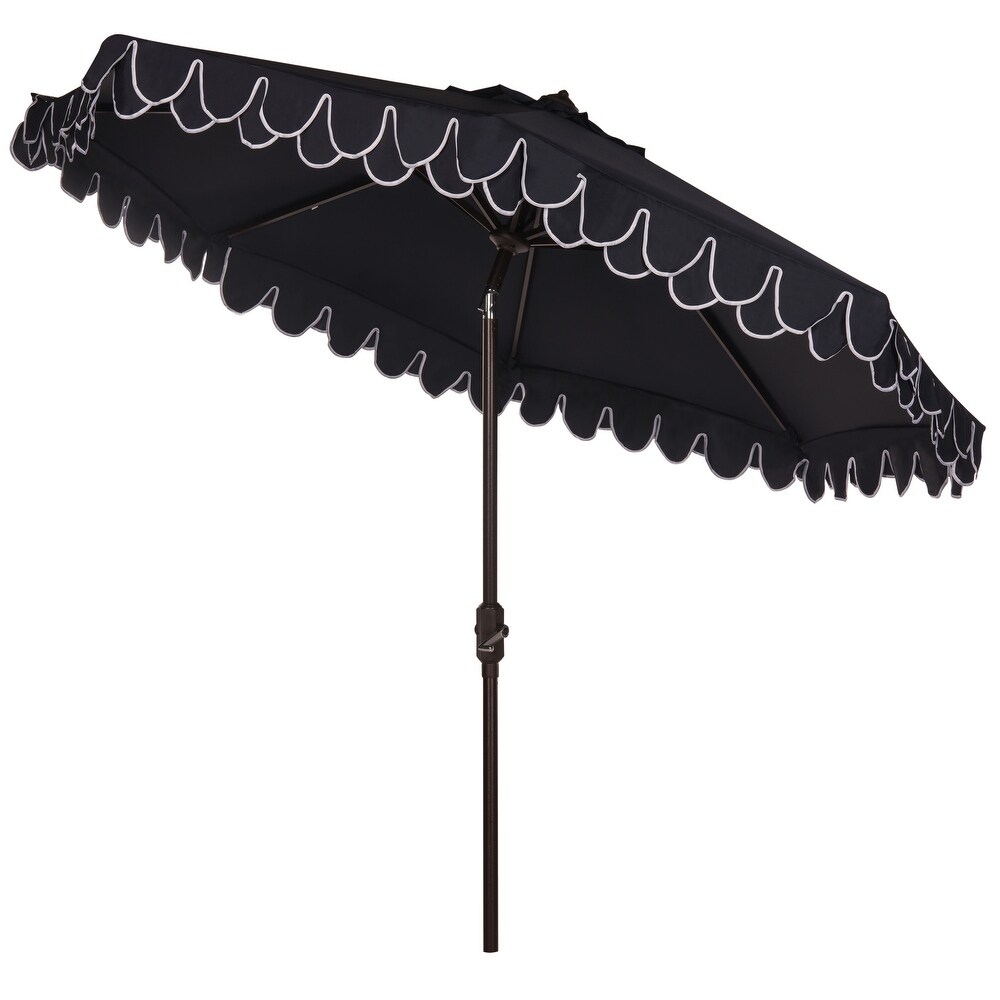 SAFAVIEH Outdoor Living Elegant Valance 11Ft Round Umbrella