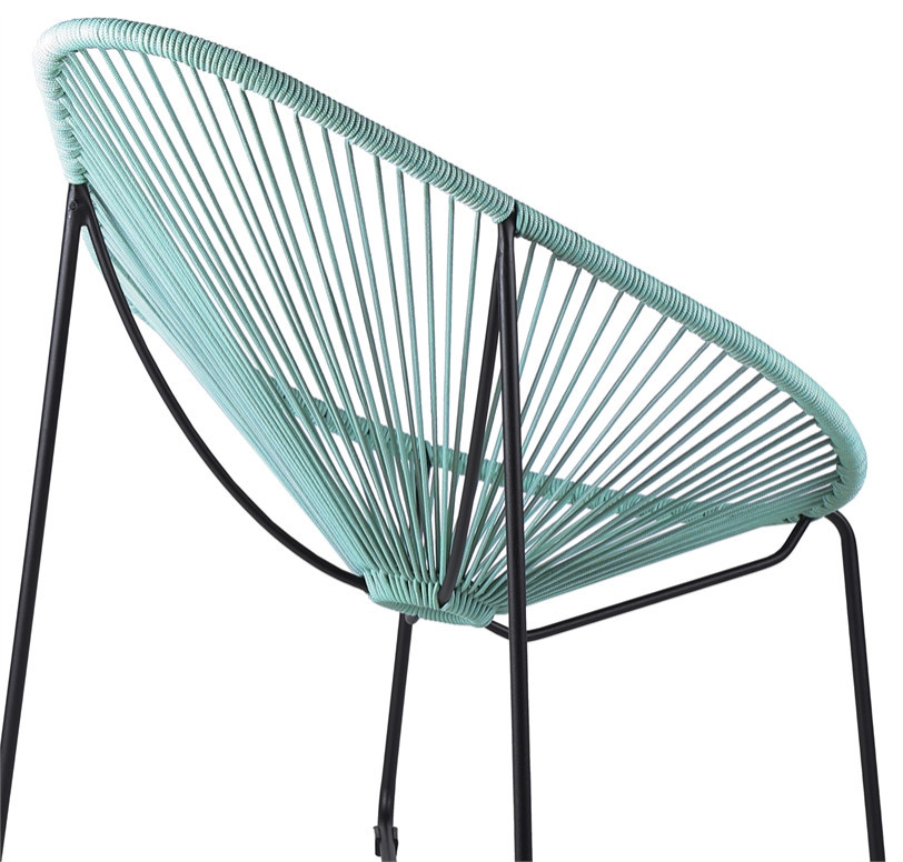 Acapulco 30 quotIndoor Outdoor Steel Bar Stool With Rope   Contemporary   Outdoor Lounge Chairs   by Homesquare  Houzz