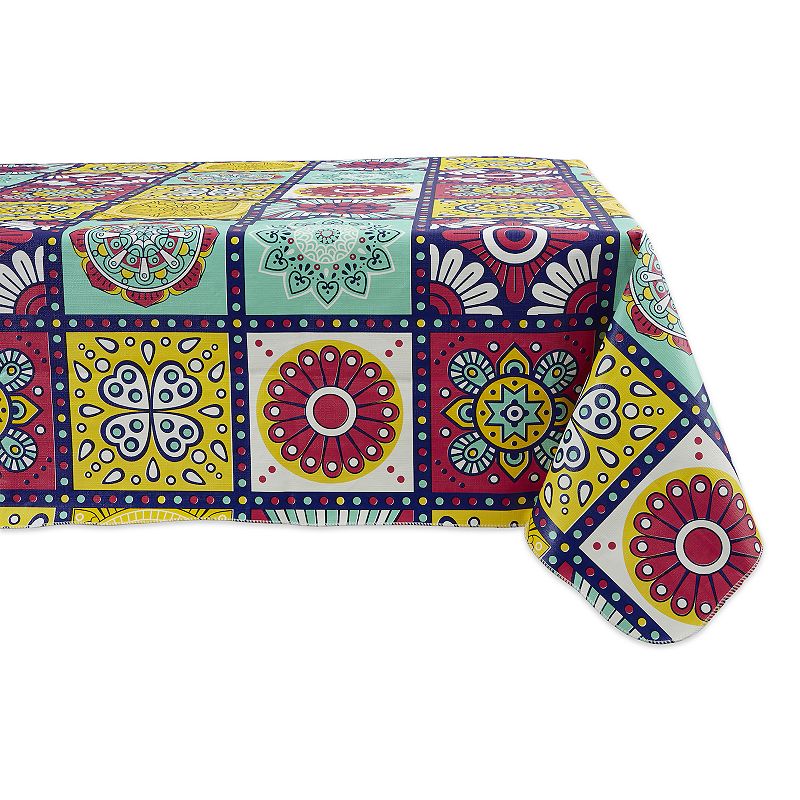 70 Round Morocco Summer Vinyl Tablecloth