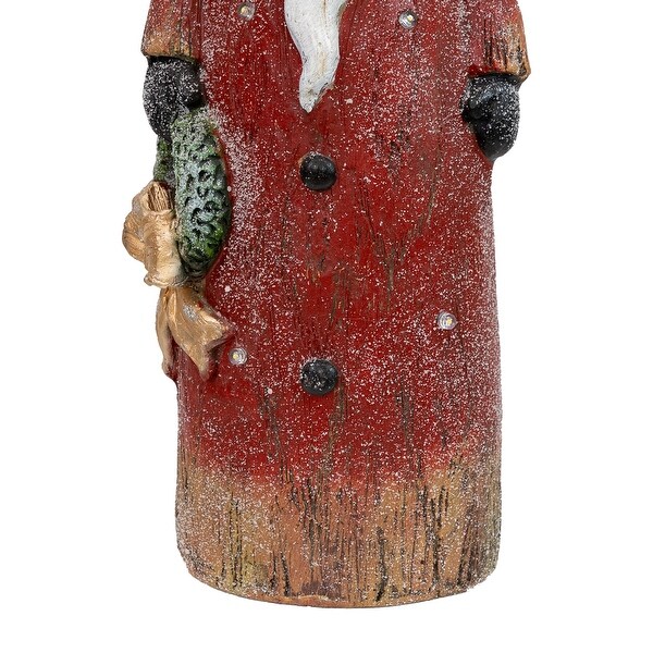 Sunnydaze Rustic Santa with Wreath Indoor Santa Christmas Decoration