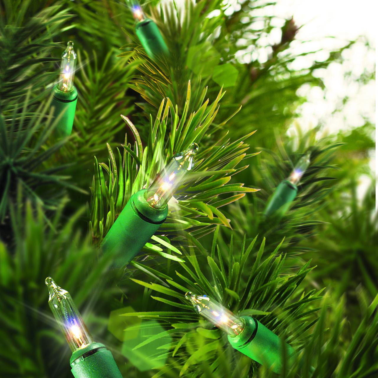 Holiday Time 600-Count Clear Mini Christmas Lights, with Green Wire, 125 feet