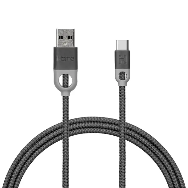 Lifeworks iHome 6' Double Injected Nylon Braided Dual Strain Braided USB Type-C Charge and Sync Cable