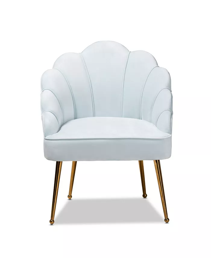 Furniture Furniture Cinzia Glam and Luxe Upholstered Seashell Shaped Accent Chair