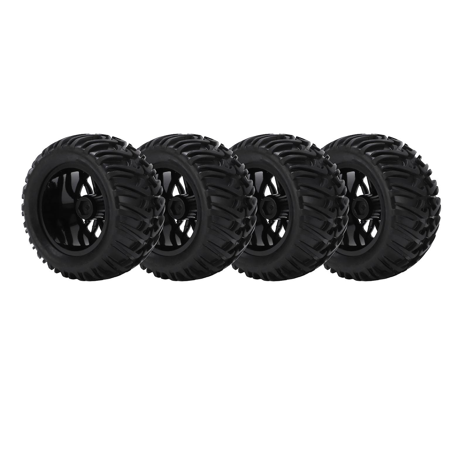 4pcs Y Pattern Rc Plastic 14 Spoke Rim Rubber Tires For Monster Trunk 1/8 1/10 Rc Car