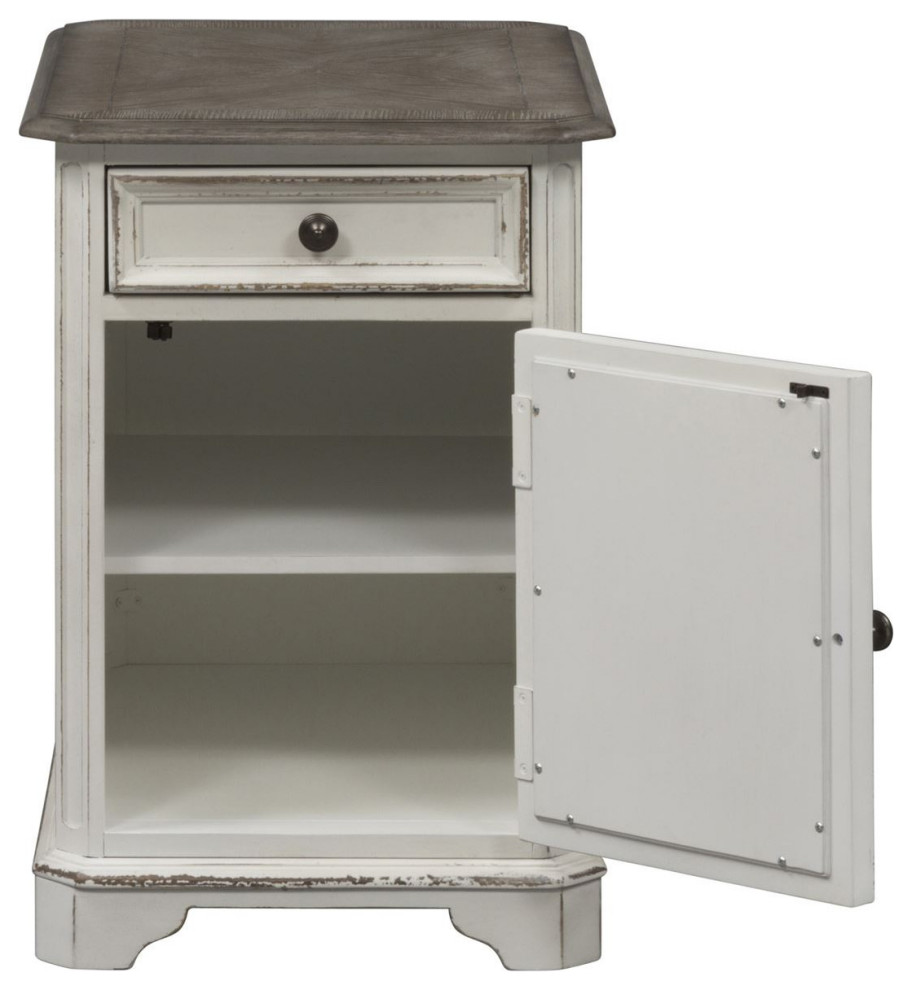 Liberty Furniture Magnolia Manor Chair Side Table in Antique White   Farmhouse   Side Tables And End Tables   by Unlimited Furniture Group  Houzz