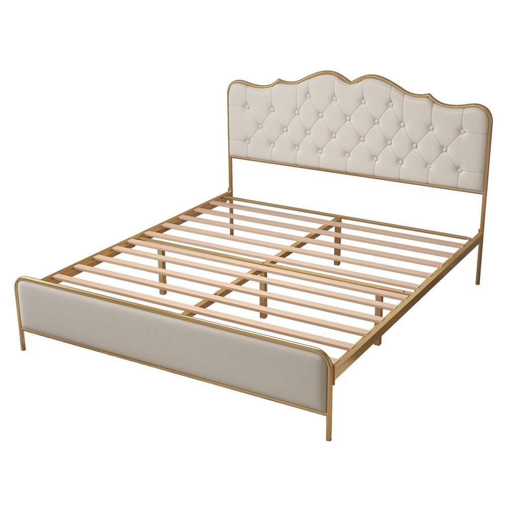 Buckle shaped backrest Platform Bed