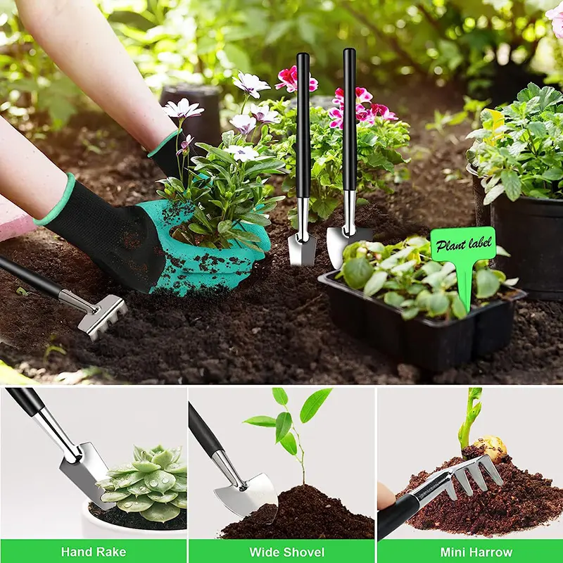 DD2027  In Stock 24pcs/set Garden Kit Suitable for Beginners Planting Heavy Duty Hand Tool with Case Gardening Bonsai Tool Set