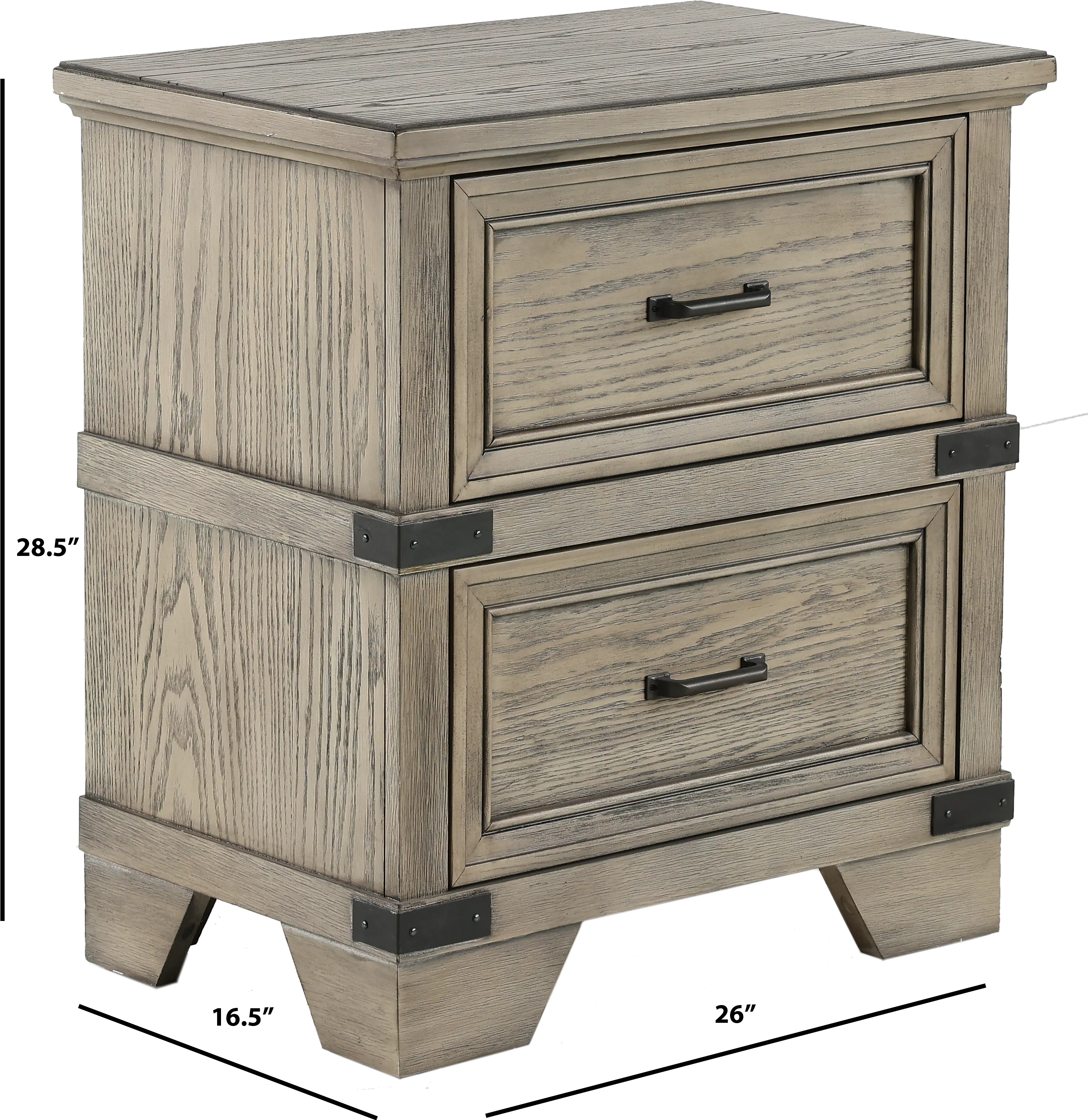 Forge Pewter Gray Nightstand