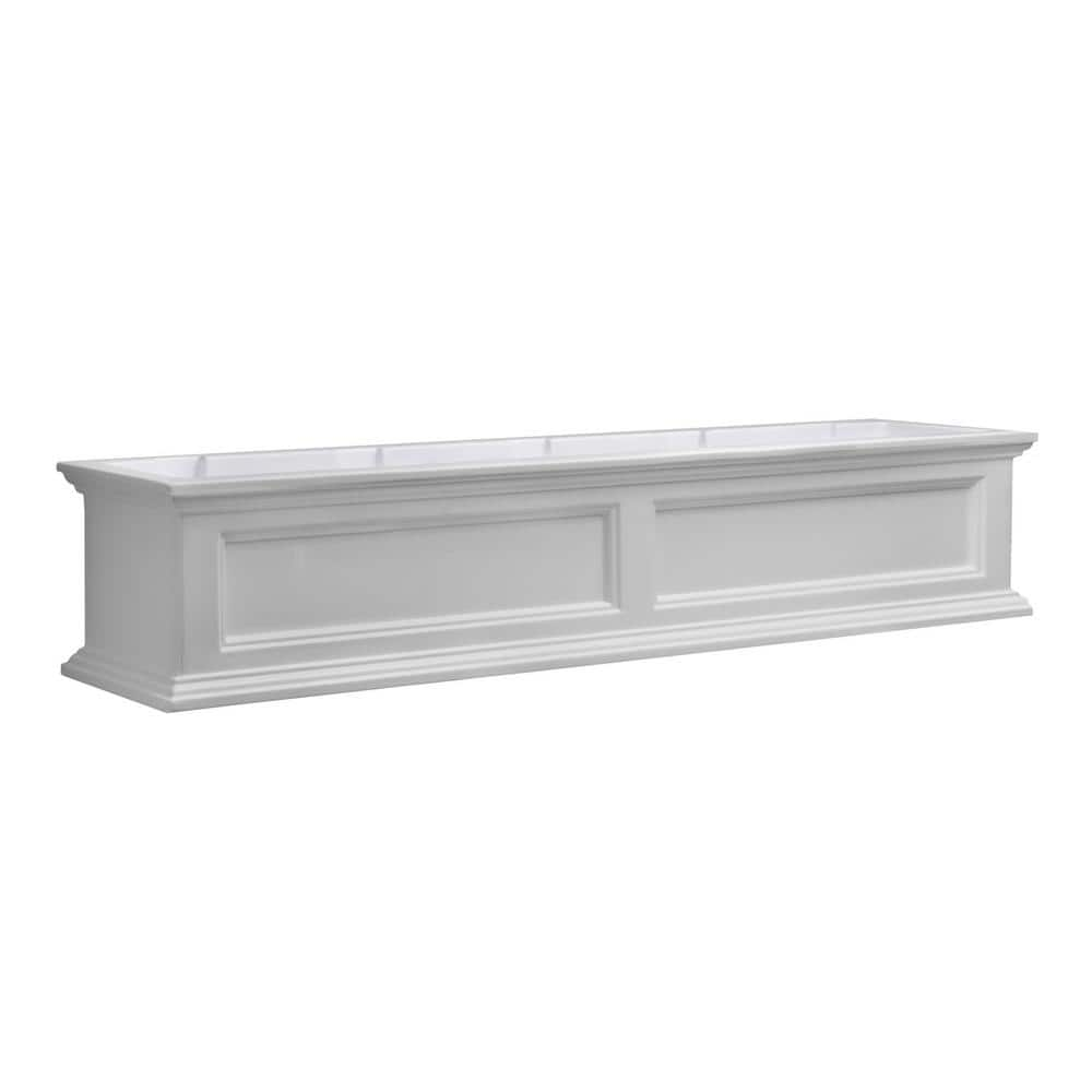 Mayne Fairfield 60 in. x 11 in. Self-Watering White Polyethylene Window Box 5824W