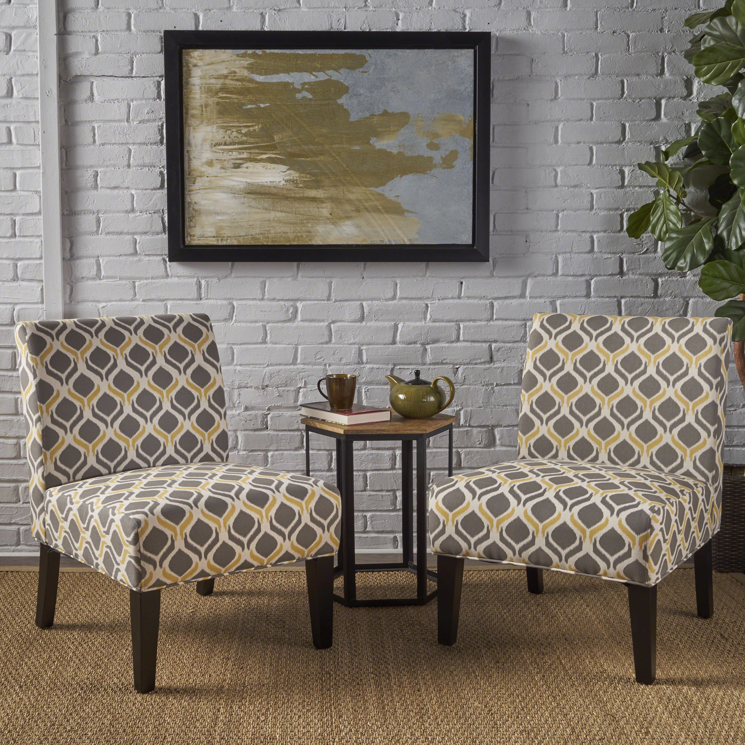 Kalee Contemporary Fabric Slipper Accent Chair